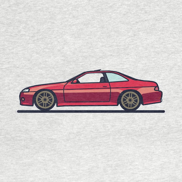 Lexus SC400 Red Drawing by antipc